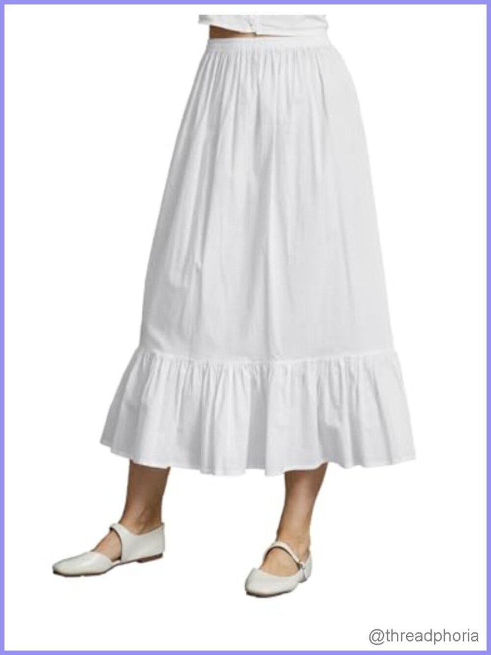 Women 100% Cotton Half Slip Long Underskirt Non Cling
